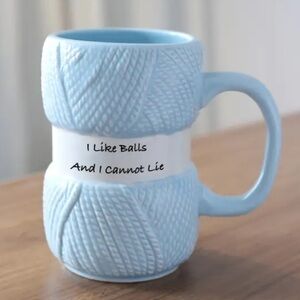 Blue Yarn Textured Mug